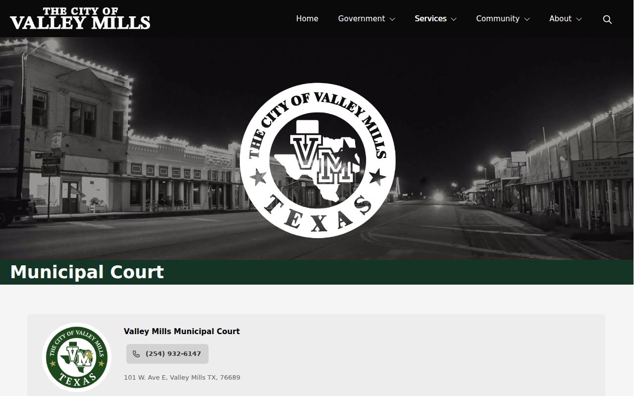 Valley Mills plea and payment instructions for municipal warrant records