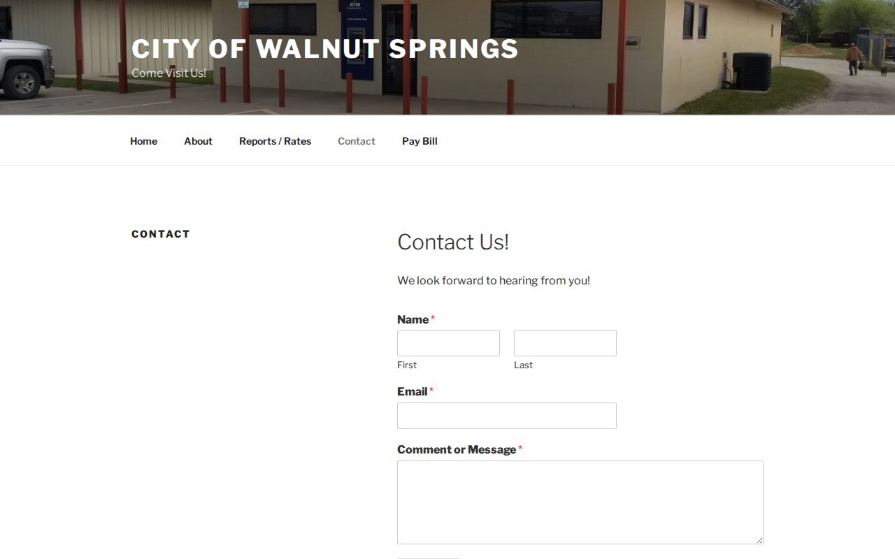 Walnut Springs City Hall contact location for Walnut Springs warrant records routing